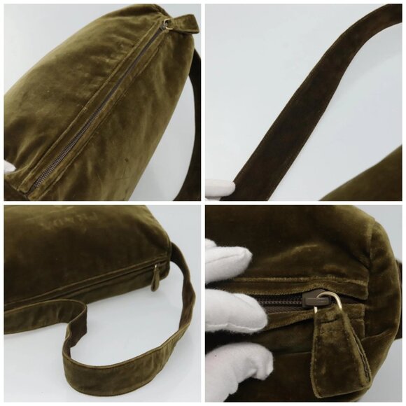 PRADA Shoulder Bag Velor Khaki Auth ep8096 - Picture 16 of 16